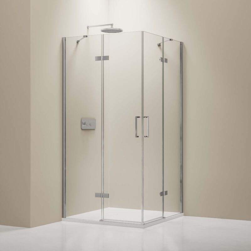 Paroi porte de douche pivotante en angle EX809 - verre de sécurité nano - 100 x 100 x 195 cm - Bernstein