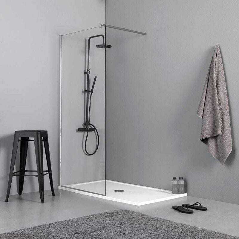 Kiamami Valentina - Paroi Pour Douche à L'italienne Walk-In 90 Cm Pour Receveur De Douche Ou a Fil De Sol