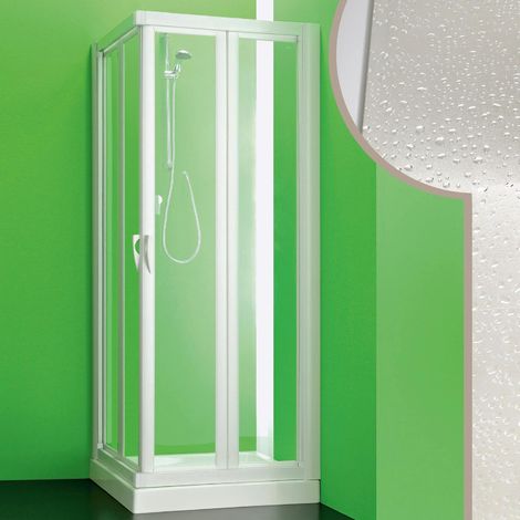 Parois cabine douche pliante angulaire opaque reversible acrylique blanc rabattable