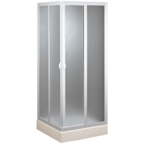 Cabine De Douche 75x75 Cm Avec Porte Pivotante Idralite - Verre Transparent, Hauteur 185 Cm