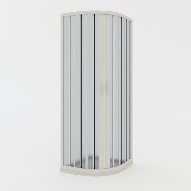 Idralite - Cabine parois de douche 1/4 de cercle pliante en pvc rond réversible réductible h 185 mod. Loto avec ouverture Centrale 70x90 cm