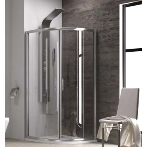 Parois de douche semi-circulaire FLORA 200 H. 190 cm-Transparent-Transparent-80 --