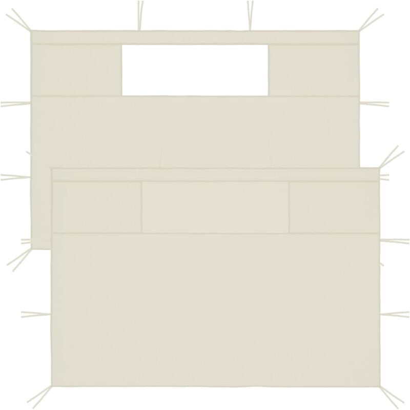 Parois latérales de belvédère avec fenêtres 2 pcs Crème