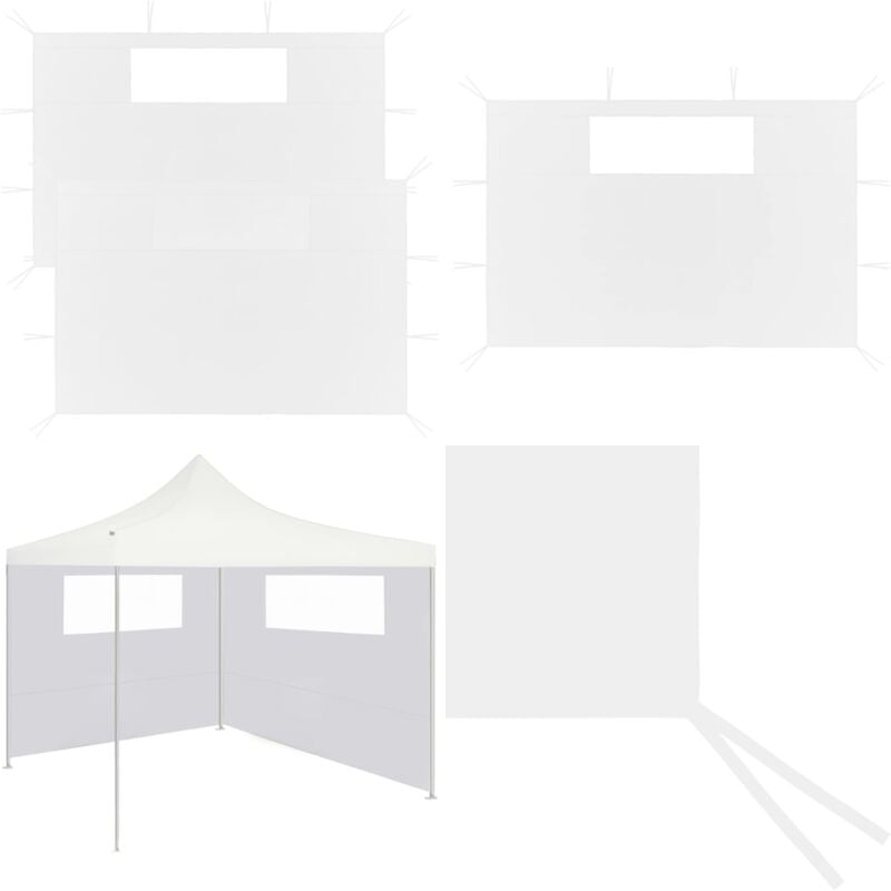 Parois latérales de belvédère avec fenêtres 2 pcs Blanc - paroi latérale de belvédère - parois latérales de belvédère - Home & Living - Blanc