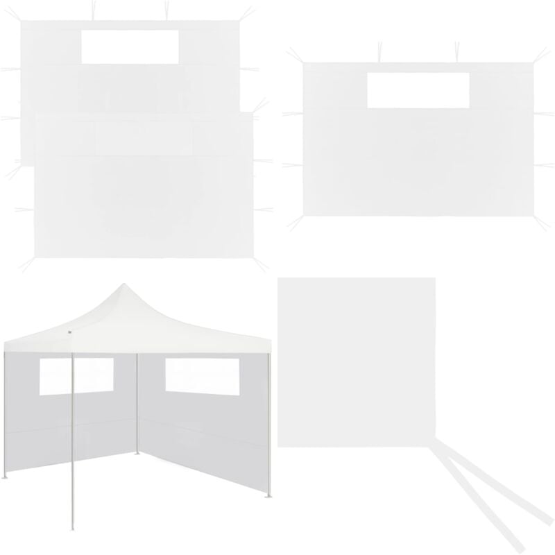 Parois latérales de belvédère avec fenêtres 2 pcs Blanc - paroi latérale de belvédère - parois latérales de belvédère - Home & Living - Blanc