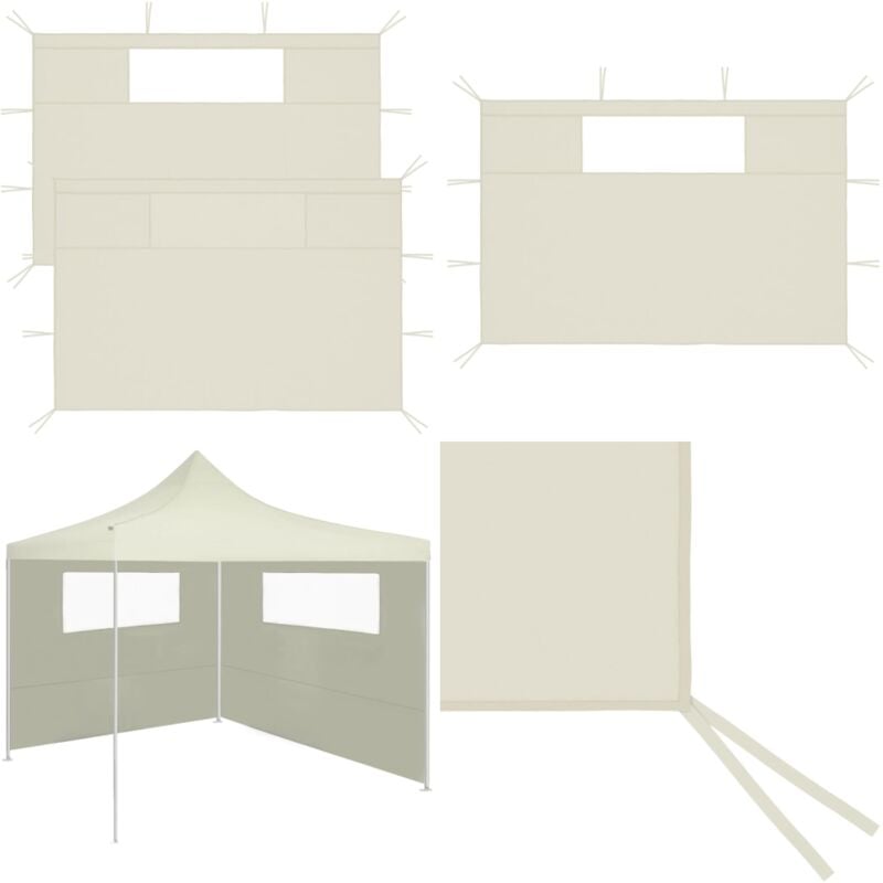 Vidaxl - Parois latérales de belvédère avec fenêtres 2 pcs Crème - paroi latérale de belvédère - parois latérales de belvédère - Home & Living - Crème