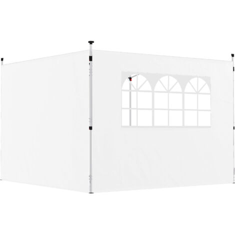 Parois latérales tonnelle 3x3 m panneaux pavillon fenêtre lot 2 tissu Oxford blanc