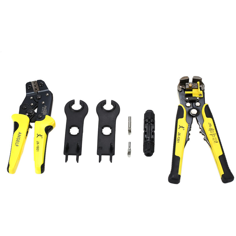 Paron Outils professionnels de sertissage de panneaux solaires 2,5-6 mm² 14-10 awg Kit de coupe de connecteur de fil solaire avec pince à sertir