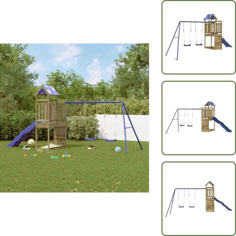Parque de juegos de madera - vidaXL Parque infantil de exterior madera de pino impregnada - Juegos para niños