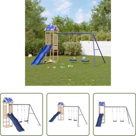 Parque de juegos -  Parque infantil de exterior de madera maciza de pino