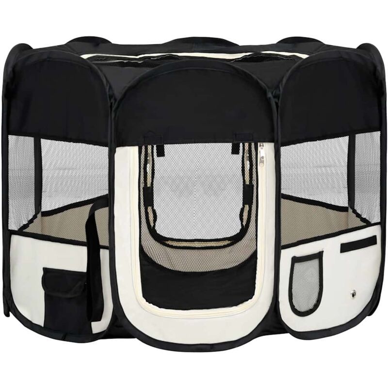 

Parque de perros plegable bolsa de transporte negro 90x90x58 cm - Negro - Vidaxl