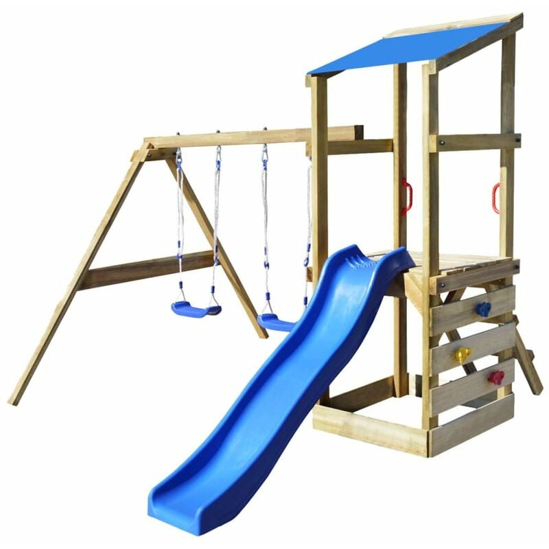 

Parque Infantil con escalera, tobogan y columpios 290x260x235cm