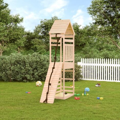 Parque infantil con pared de escalada madera maciza de pino vidaXL