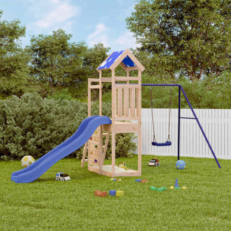 Parque infantil de exterior de madera maciza de pino