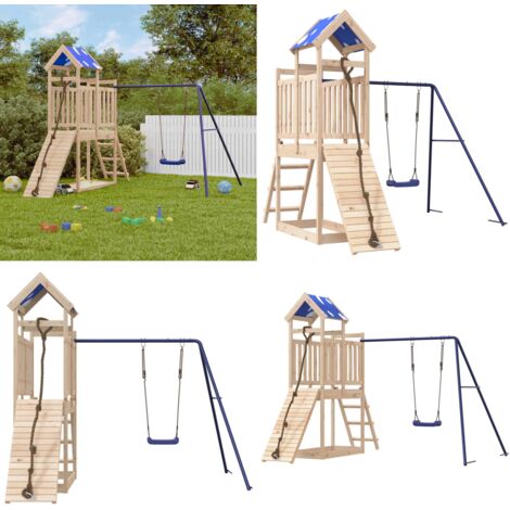 Parque infantil de exterior de madera maciza de pino - Parque infantil de madera - Parque infantil de jardín