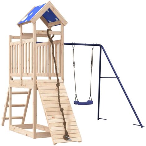 Parque infantil de exterior de madera maciza de pino vidaXL