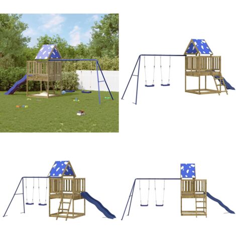 Parque infantil de exterior madera de pino impregnada - Parque de juegos - Juegos al aire libre