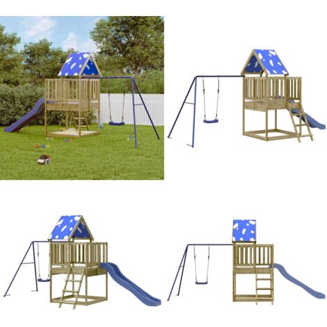 Parque infantil de exterior madera de pino impregnada - Parque de juegos - Juegos al aire libre