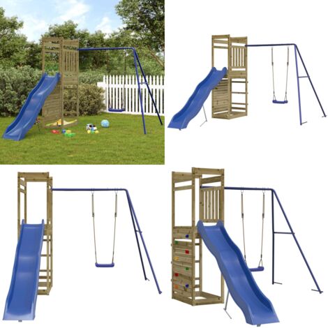 Parque infantil de exterior madera de pino impregnada - Parque de juegos - Tobogán
