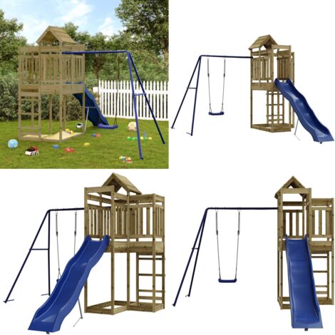Parque infantil de exterior madera de pino impregnada - Parque infantil de madera - Parque infantil de jardín