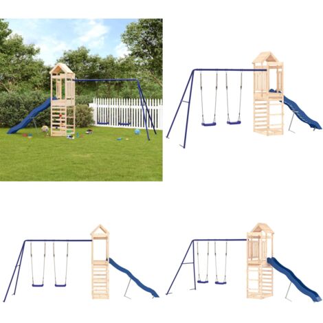 Parque infantil de exterior madera maciza de pino - Parque infantil de madera - Parque infantil de pino