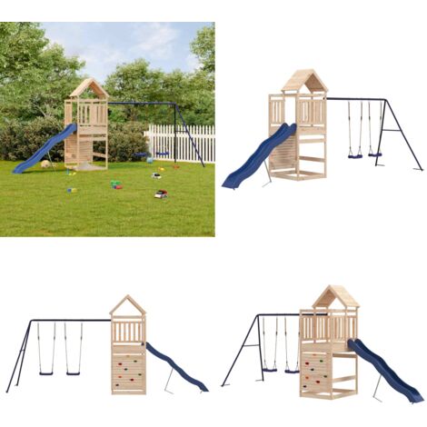Parque infantil de exterior madera maciza de pino - Parque infantil de madera - Parque infantil de pino