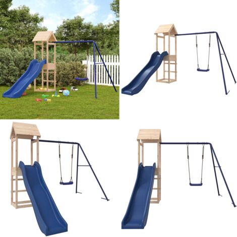 Parque infantil de exterior madera maciza de pino - Parque infantil de madera - Tobogán para niños