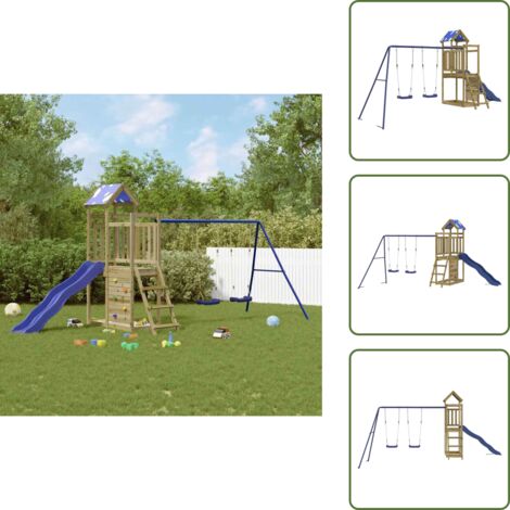 Parque infantil de exterior para casa - vidaXL Parque infantil de exterior madera de pino impregnada - Parque infantil con tobogán