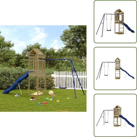 Parque infantil para jardín - vidaXL Parque infantil de exterior madera de pino impregnada - Tobogán infantil