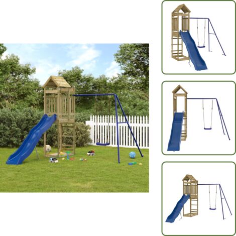 Parque infantil para jardín - vidaXL Parque infantil de exterior madera de pino impregnada - Tobogán infantil