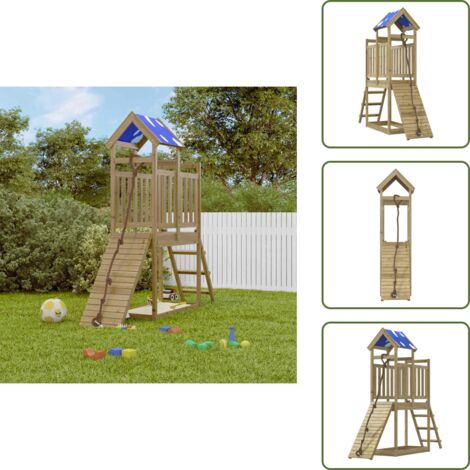 Parque infantil para patio - vidaXL Parque infantil de exterior madera de pino impregnada - Parque infantil con escalera