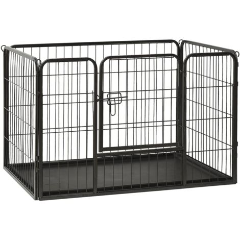 Parque para cachorros de acero 91,5 x 59 x 61 cm acero negro 020000570