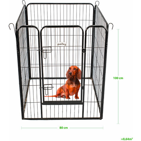 PawHut Parque para Perros de 4 Paneles Parque de Juegos Plegable para  Mascotas para Exterior e Interior 82x82x60 cm Gris