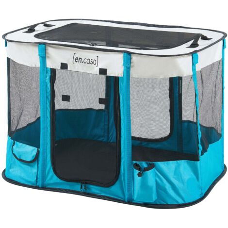 Parque para perros plegable 80 x 60 x 55 cm azul 030010231