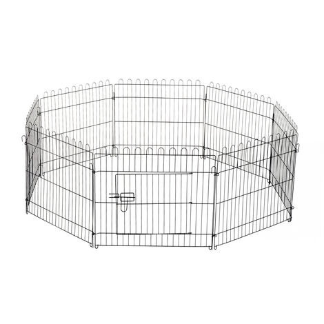 Yaheetech 6 Vallas para Perros Jaula Cachorro Corrales para Perros Mascota  Parque Interior Plegable 164x83x80cm Negro