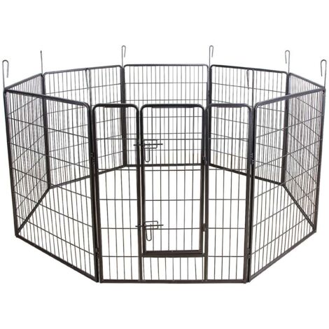 Parque/Recinto/Jaula para perros cachorros y mascotas 163 x 163 cm gris 3712022