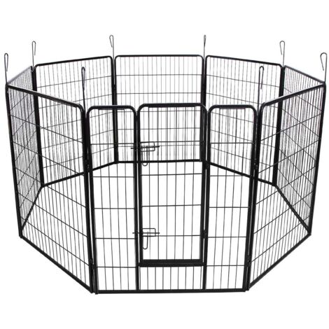 Parque/Recinto/Jaula para perros cachorros y mascotas 163 x 163 cm negro 3712023