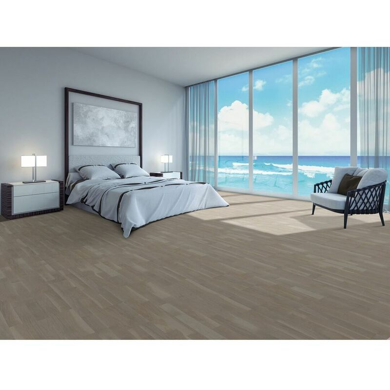 Deladeco - Parquet contrecollé 3 frises en chêne à bords droits Frigg Chêne Aquitaine Campagne brossé verni mat 3 frises 118x21 - Dimensions:118x21