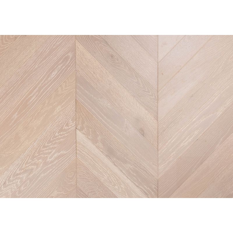 Parquet Contrecollé Chêne Point De Hongrie Verni Gris Clair Cérusé Larg 9 Cm 216 Mètre Carré