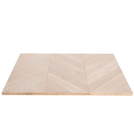 Parquet Contrecollé Chêne Point De Hongrie Verni Gris Clair Cérusé Larg 9 Cm 216 Mètre Carré