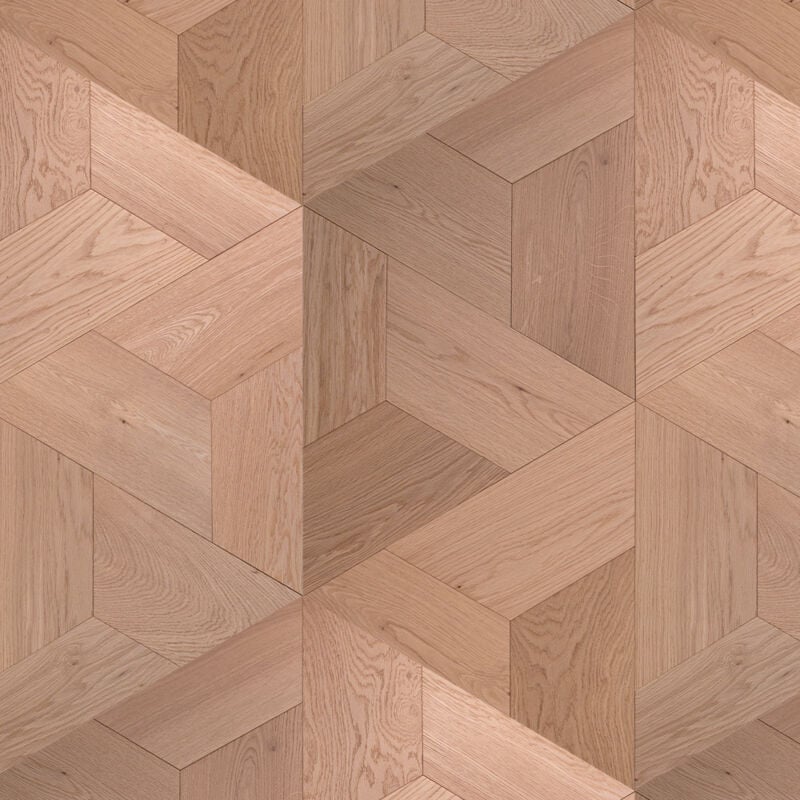 Parquet Contrecollé - Chêne- Trapèze - Vernis - Aspect Bois Brut