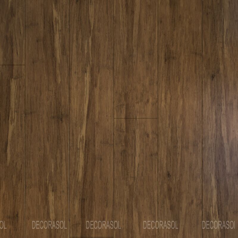 Parquet Massif Bambou Haute Pression - Verni Mat - Carbonisé Café - Compatible Pièces Humides - larg. 14.2 cm