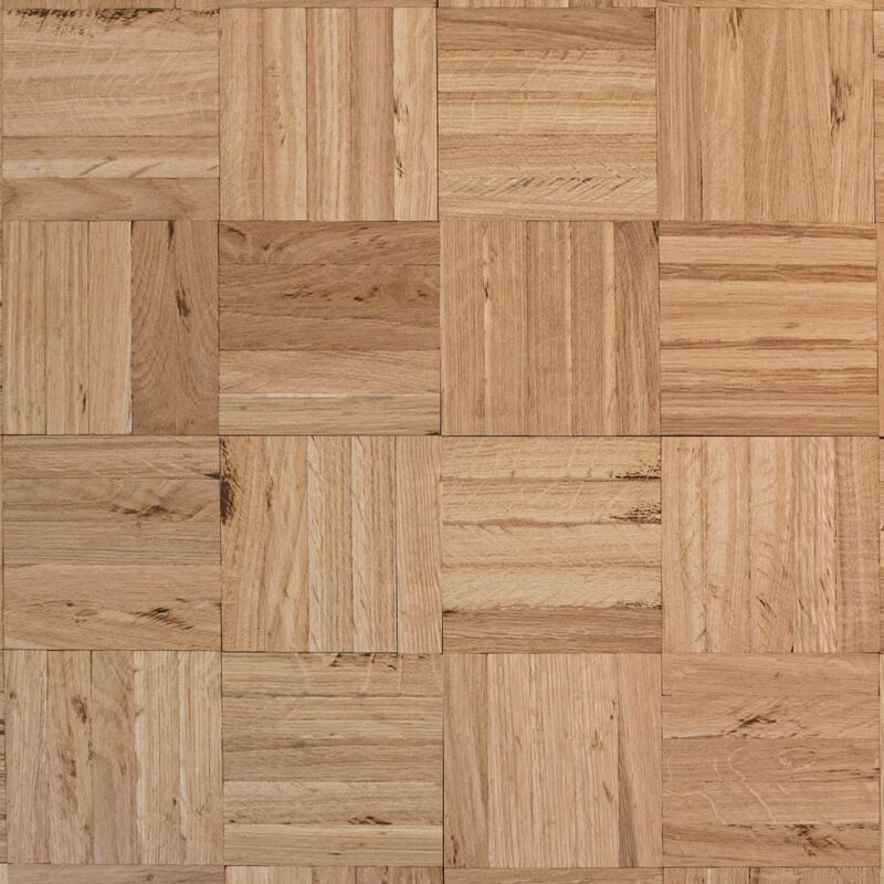 Parquet Massif Chêne - Mosaique -12 cm - brut - Grade Rustique