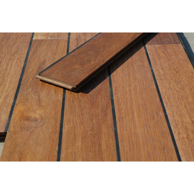Parquet pont de bateau avec joint de pu intégré en Merbau gabrielle