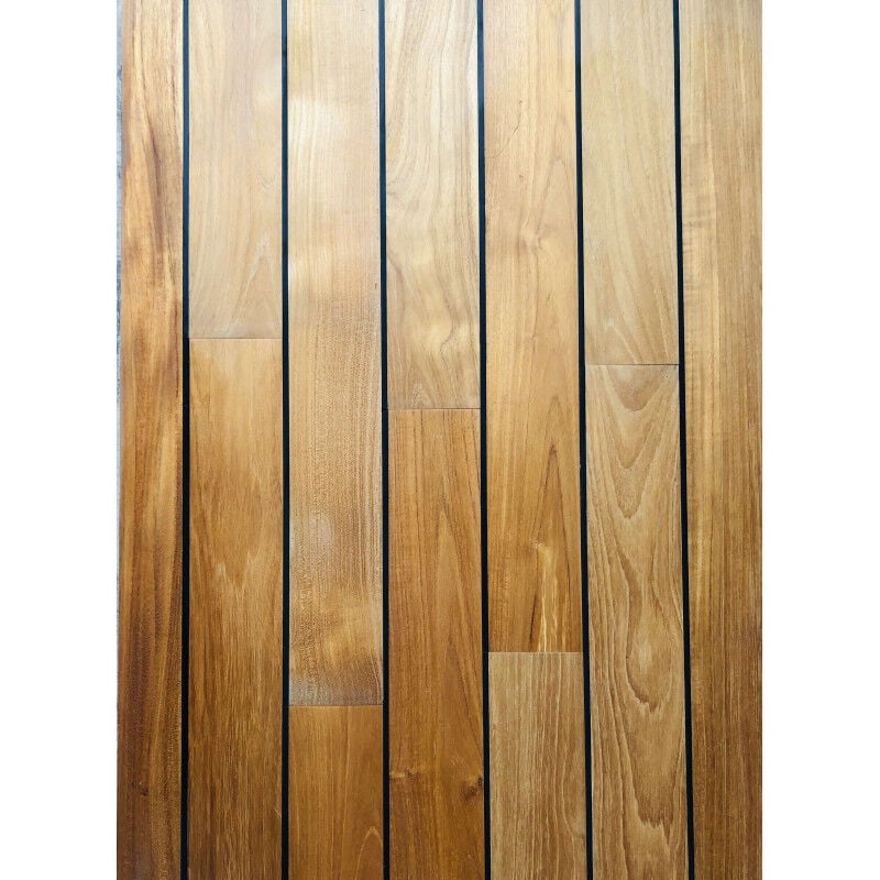 Parquet pont de bateau avec joint de pu intégré en teck indonésien massif ines