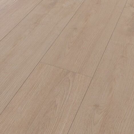 Parquet stratifié chêne beige 1380 x 193 x 8 mm – Résistance à l'abrasion AC4 – Compatible chauffage au sol – Pose clic 5G – Kronotex - D3902