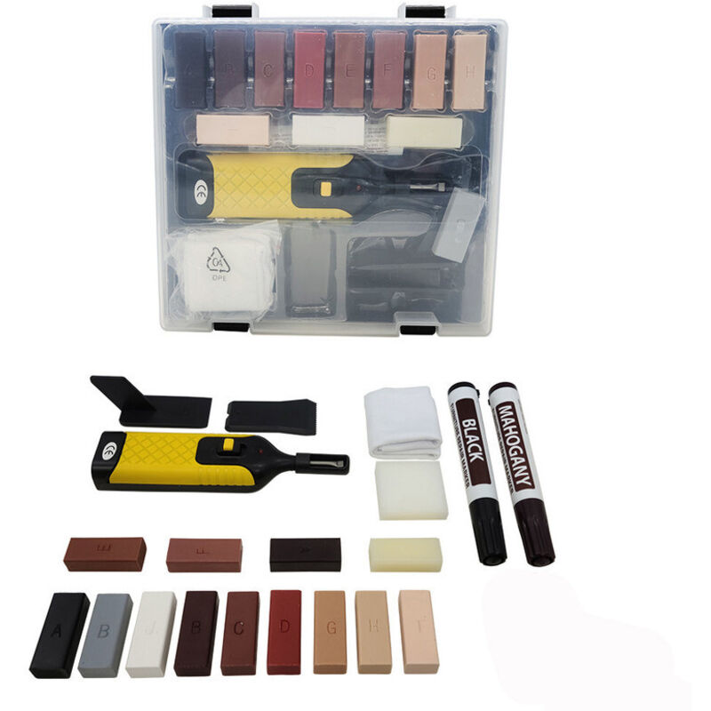Parquet Wax Repair Kit – 13 Wax Blocks for Laminate Floors and Wooden Furniture – Repairs Scratches and Minor Imperfections on Floors and Surfaces