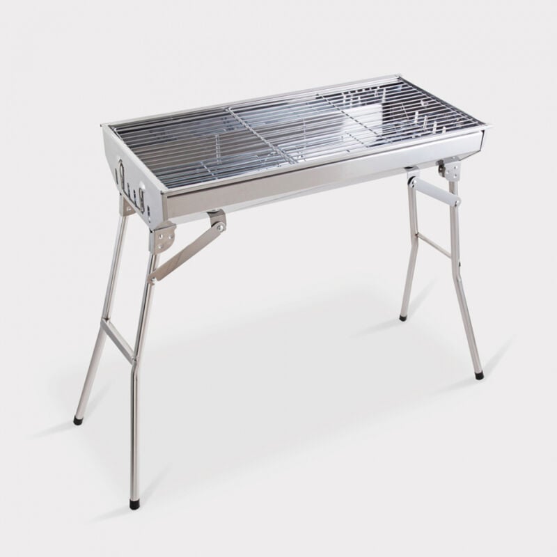 

Parrilla de barbacoa de acero portátil plegable barbacoa jardín de carbón de leña camping Ash