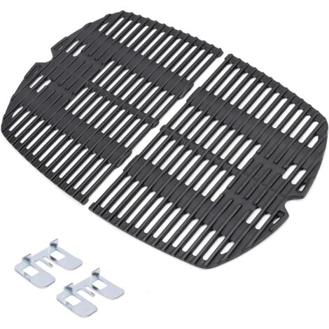Parrilla de hierro fundido para barbacoa Weber Q200 Q220 Q2000 Q2200 - 27,3 x 38,8 cm - Accesorio de repuesto para barbacoa de gas 65811 - Paquete de 2