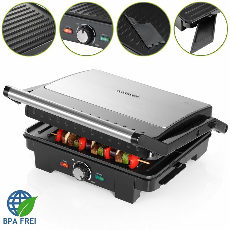 

Parrilla eléctrica multifunción grill para asar carne paninis bocadillos sandwichera barbacoa de mesa 2200V